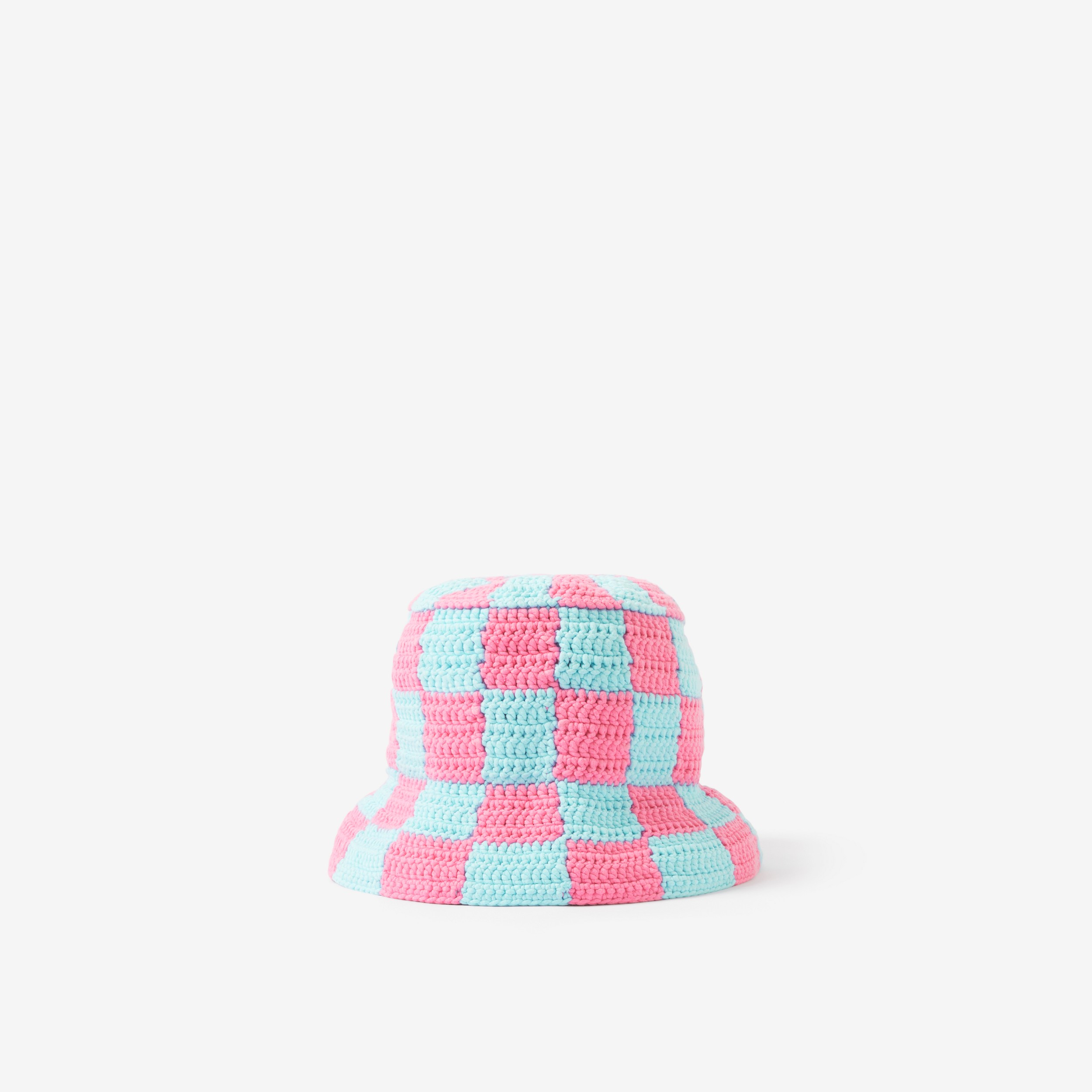 钩编功能性棉质渔夫帽 (蓝色 / 粉色) | Burberry® 博柏利官网 - 2
