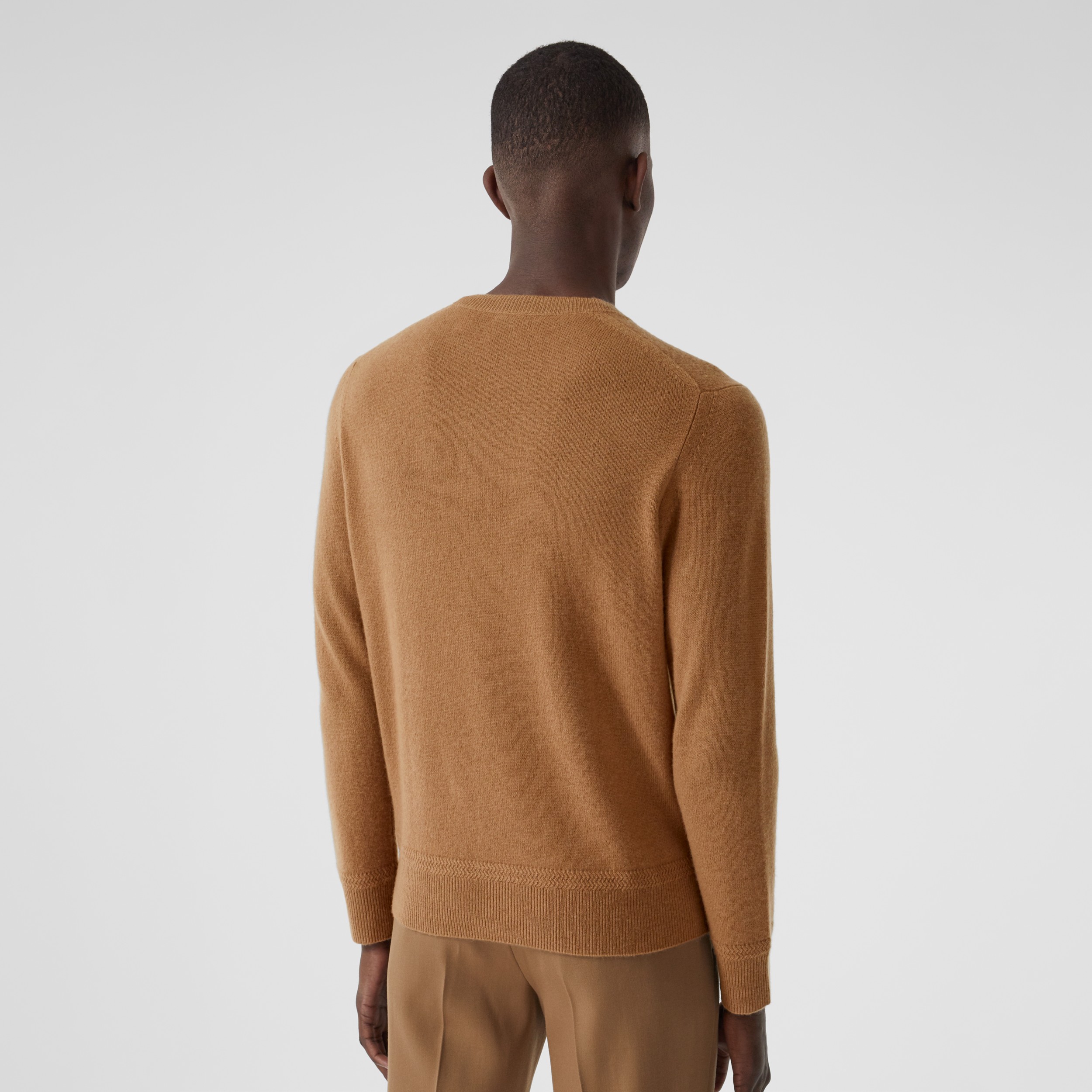 Monogram Motif Cashmere Sweater in Camel - Men | Burberry