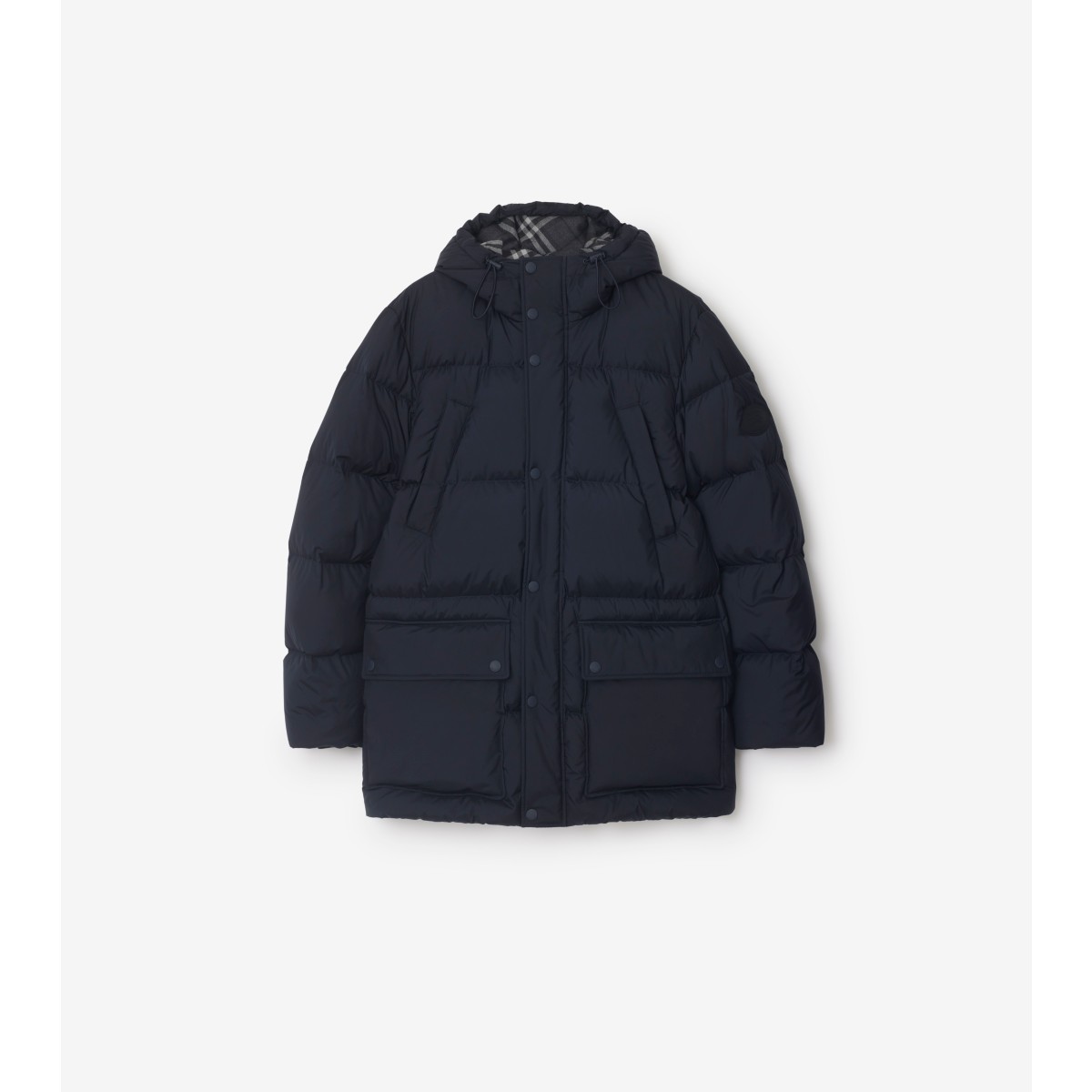  Check Hooded Puffer Jacket