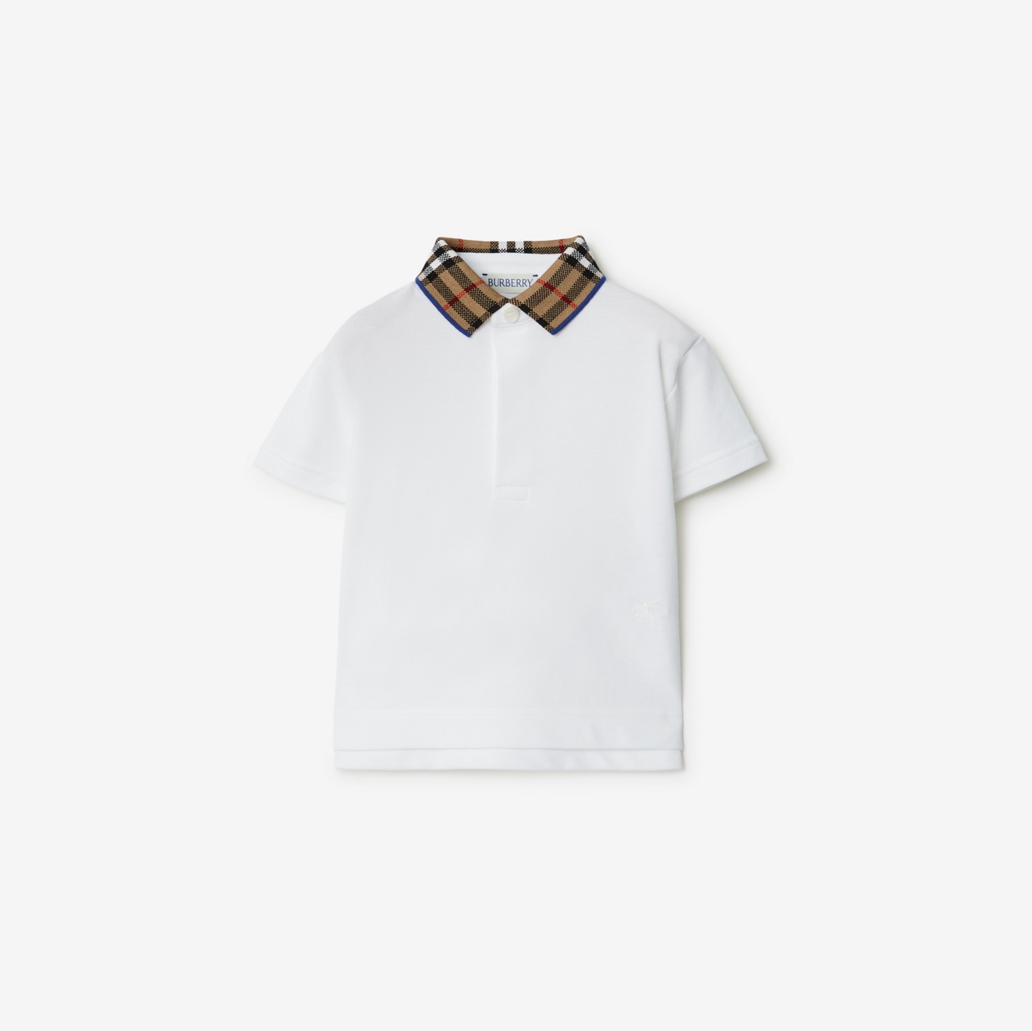 Check Collar Cotton Polo Shirt