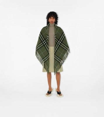 Burberry Vintage Check-pattern wool cape - Neutrals