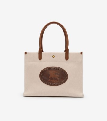 Burberry ミディアム クロベリートート (ナチュラルホワイト) - ウィメンズ, コットン | Burberry®公式サイト