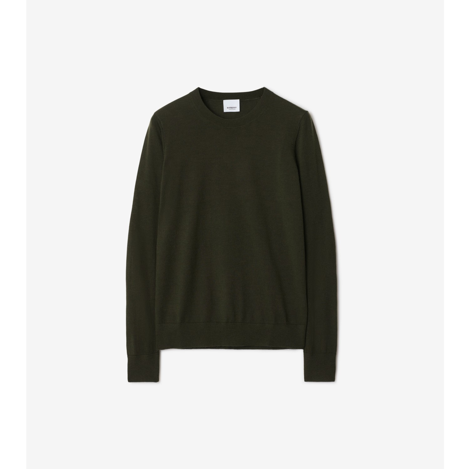 Wool Sweater in Dark green Women Burberry Official