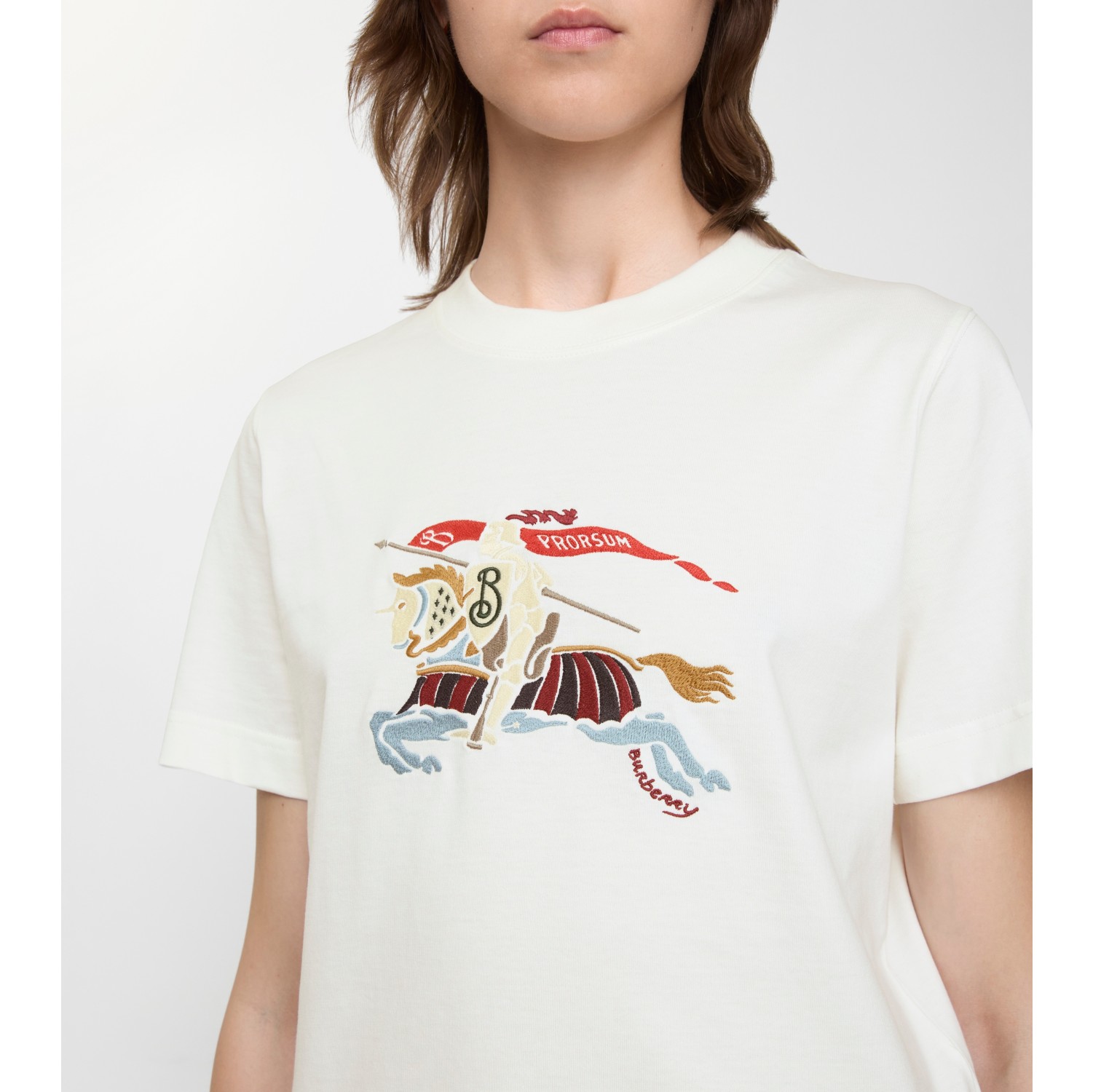 EKD Cotton T-shirt in Chalk - Women | Burberry® Official