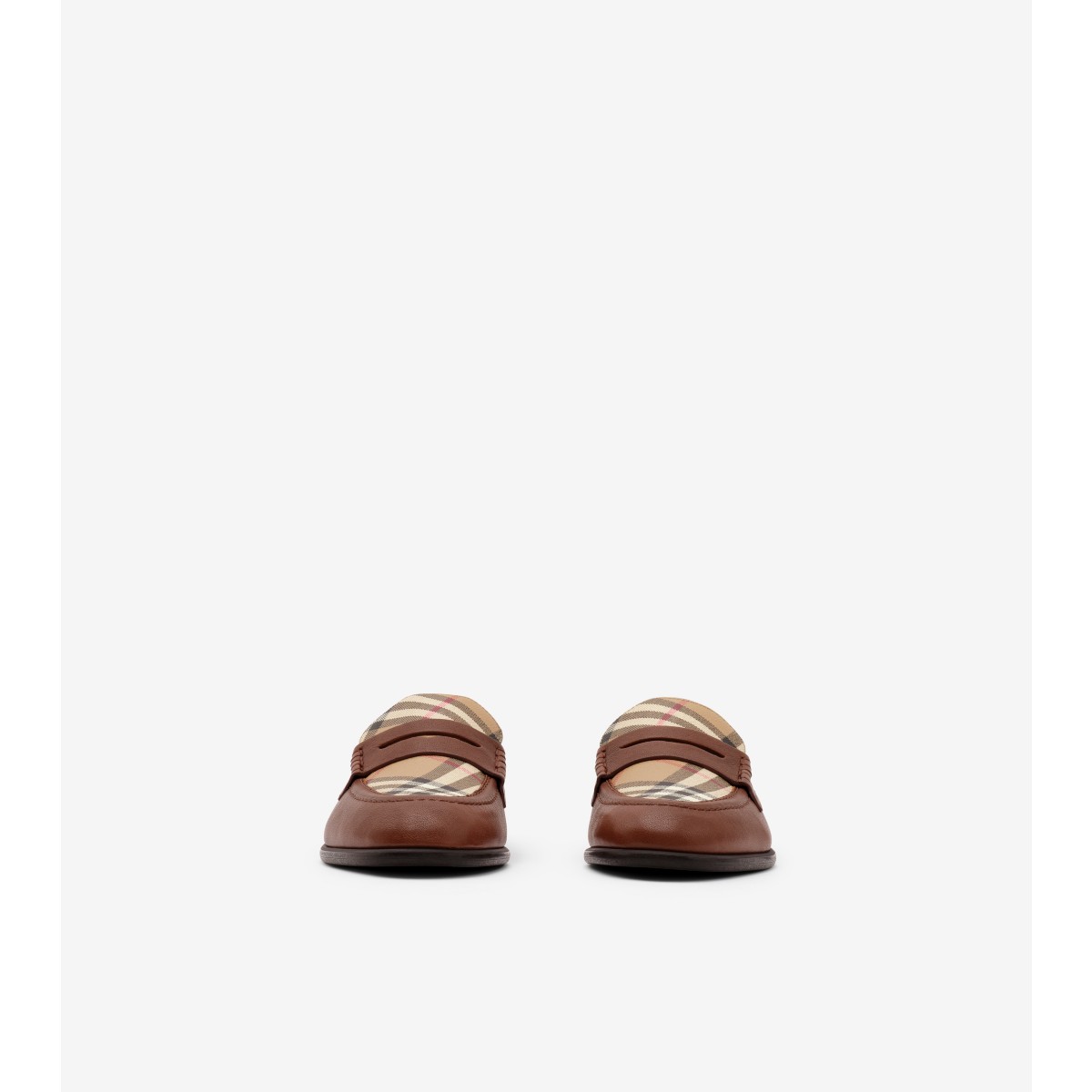  Check and Leather Opal Loafers