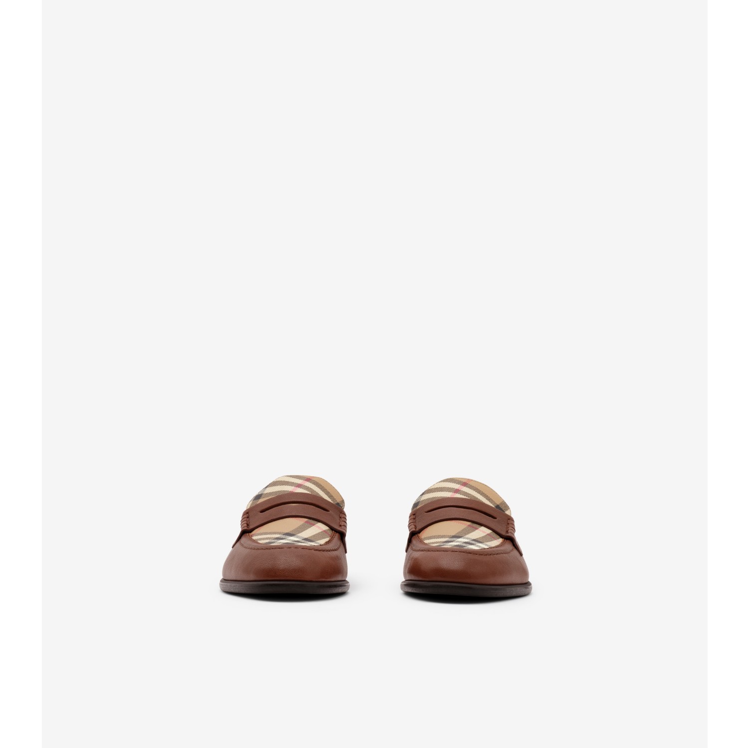 Check and Leather Opal Loafers