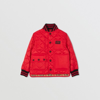 Diamond Quilted Jacket in Bright Red 