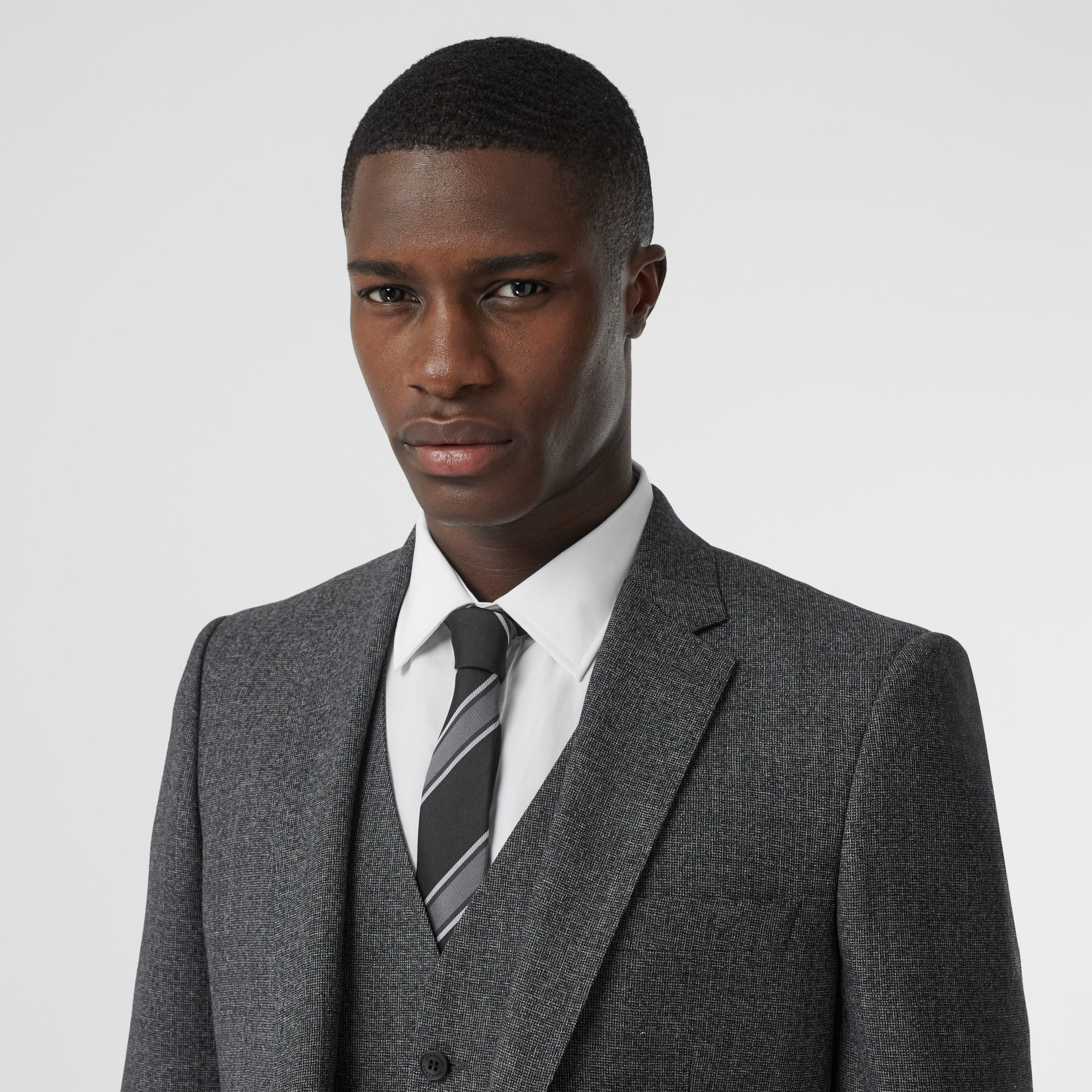 Classic Fit Melange Wool Three-piece Suit in Charcoal - Men | Burberry ...
