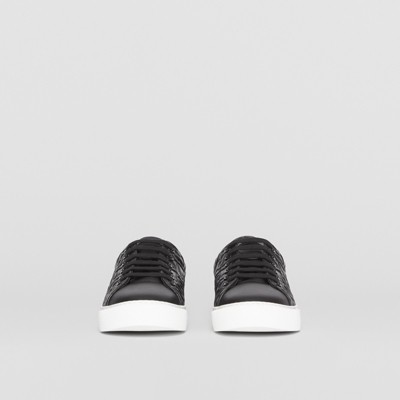 burberry monogram leather sneakers