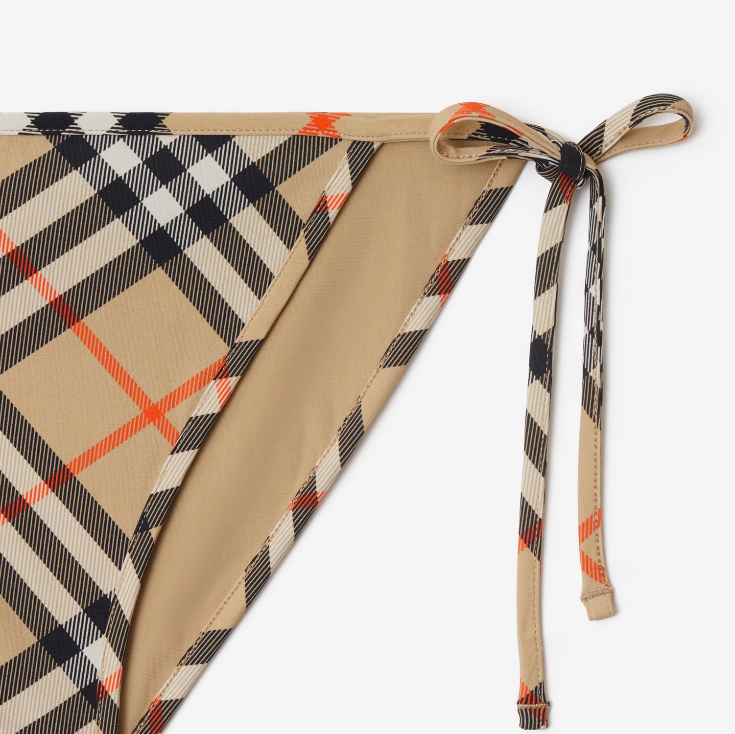 Check Bikini Briefs in Sand - Women, Nylon | Burberry® Official Check Bikini Briefs in Sand - Women, Nylon | Burberry® Official