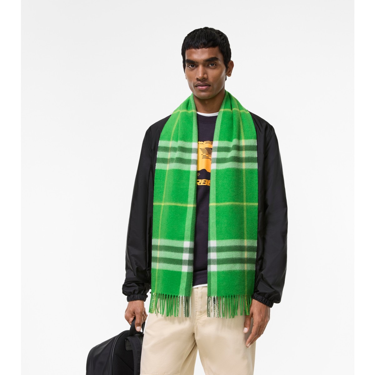  Check Cashmere Scarf
