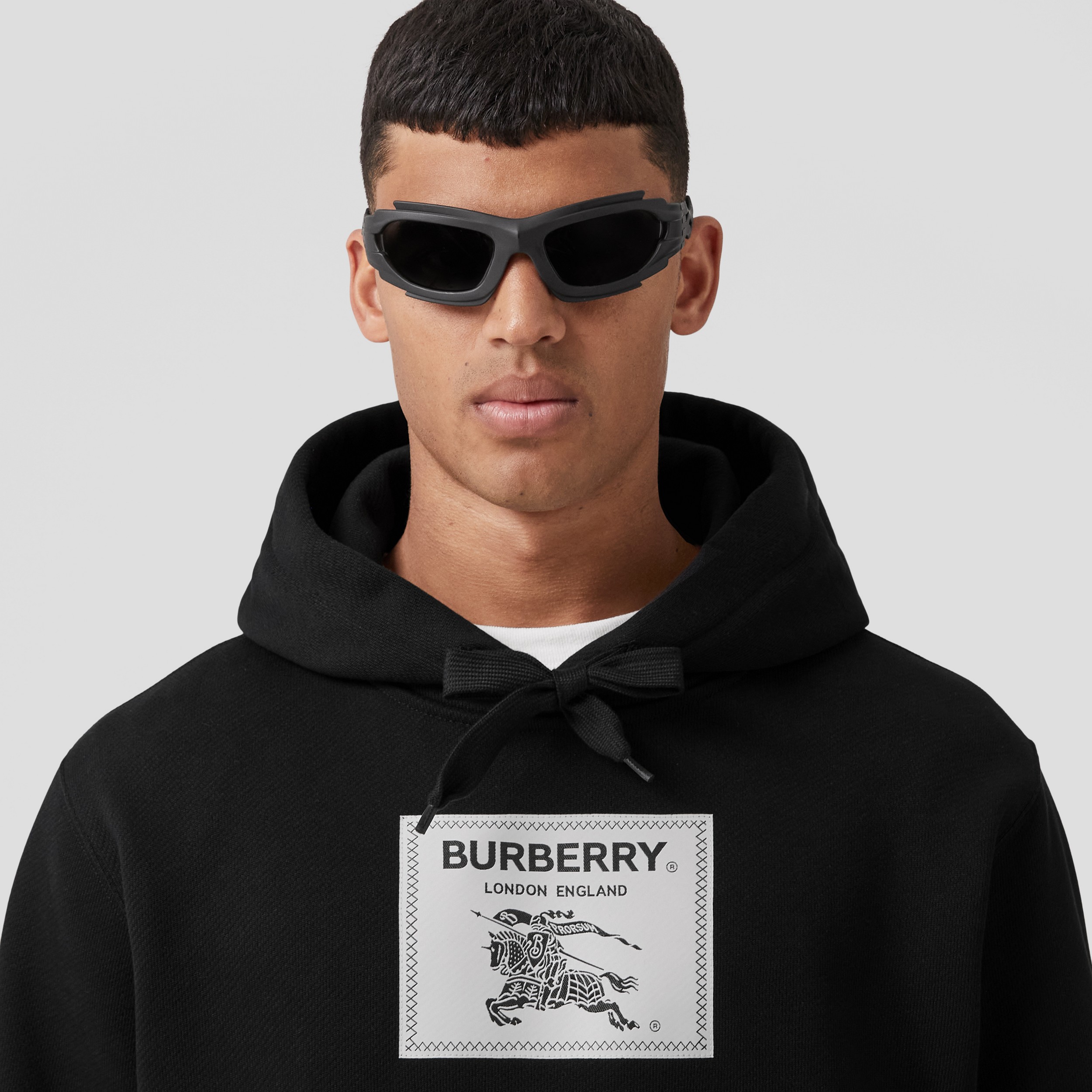 Prorsum Label Cotton Hoodie in Black - Men | Burberry® Official - 2
