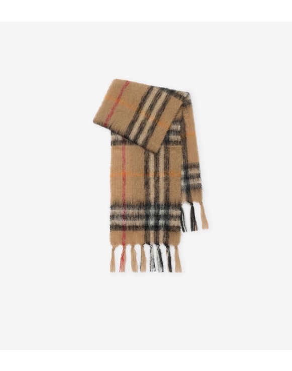 Check Mohair Wool Scarf