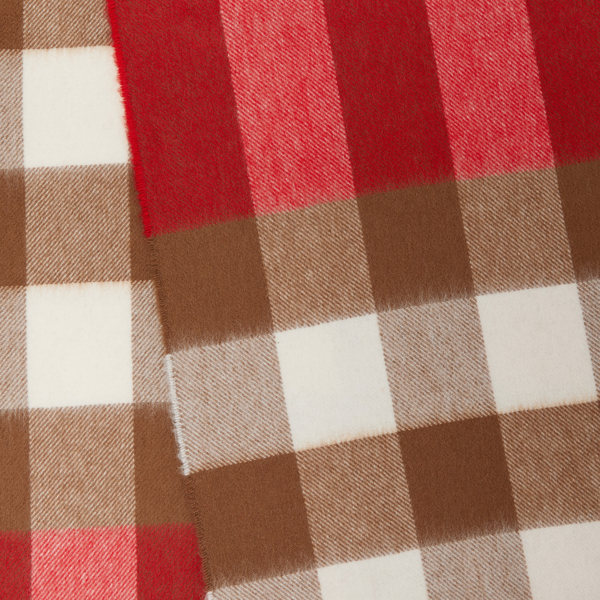 格纹羊绒围巾 (亮红色) | Burberry® 博柏利官网 - 2