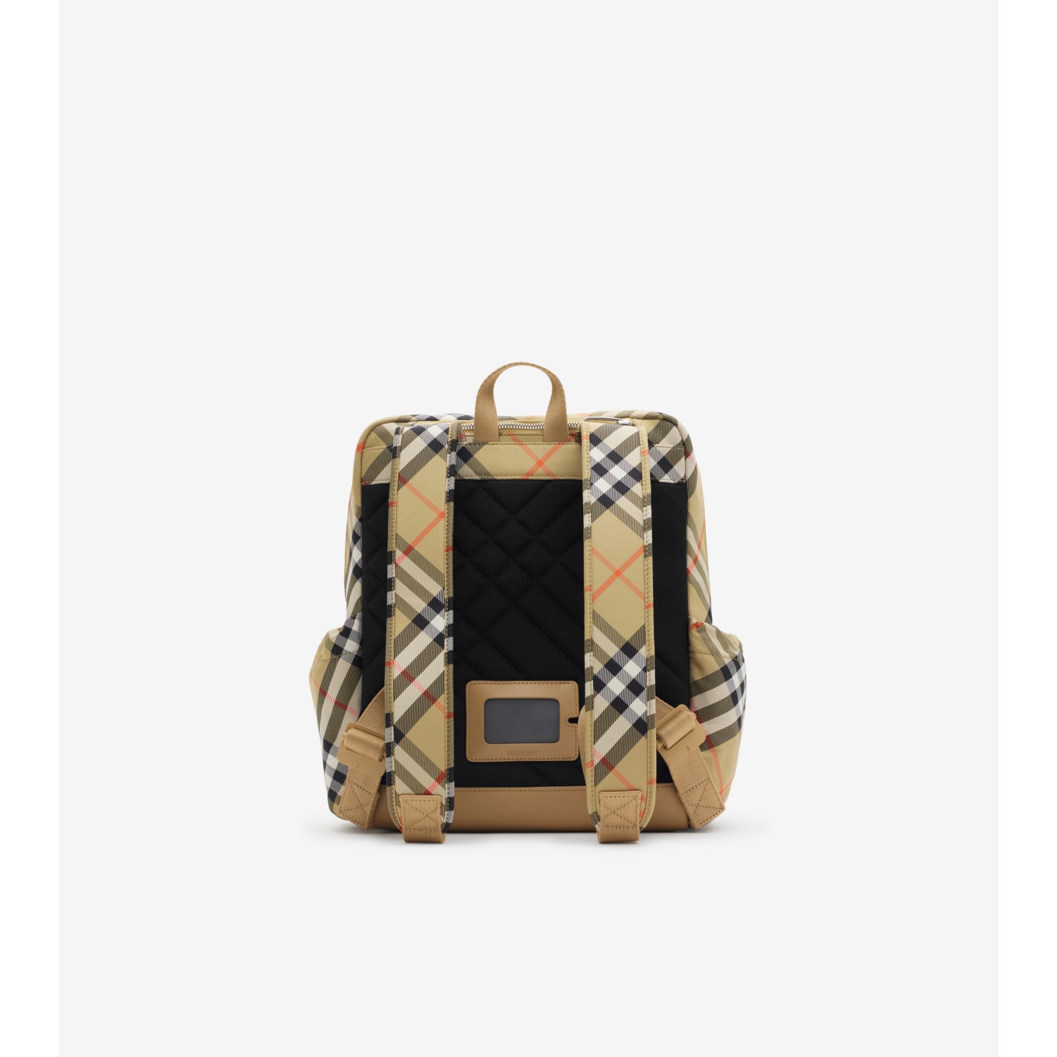 Check Nylon Backpack in Sand Children Burberry Official