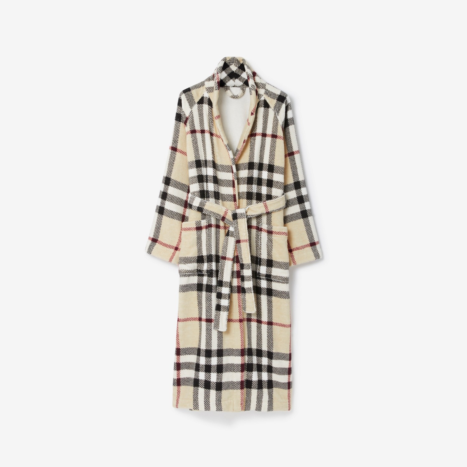 Check Cotton Robe in Stone | Burberry® Official