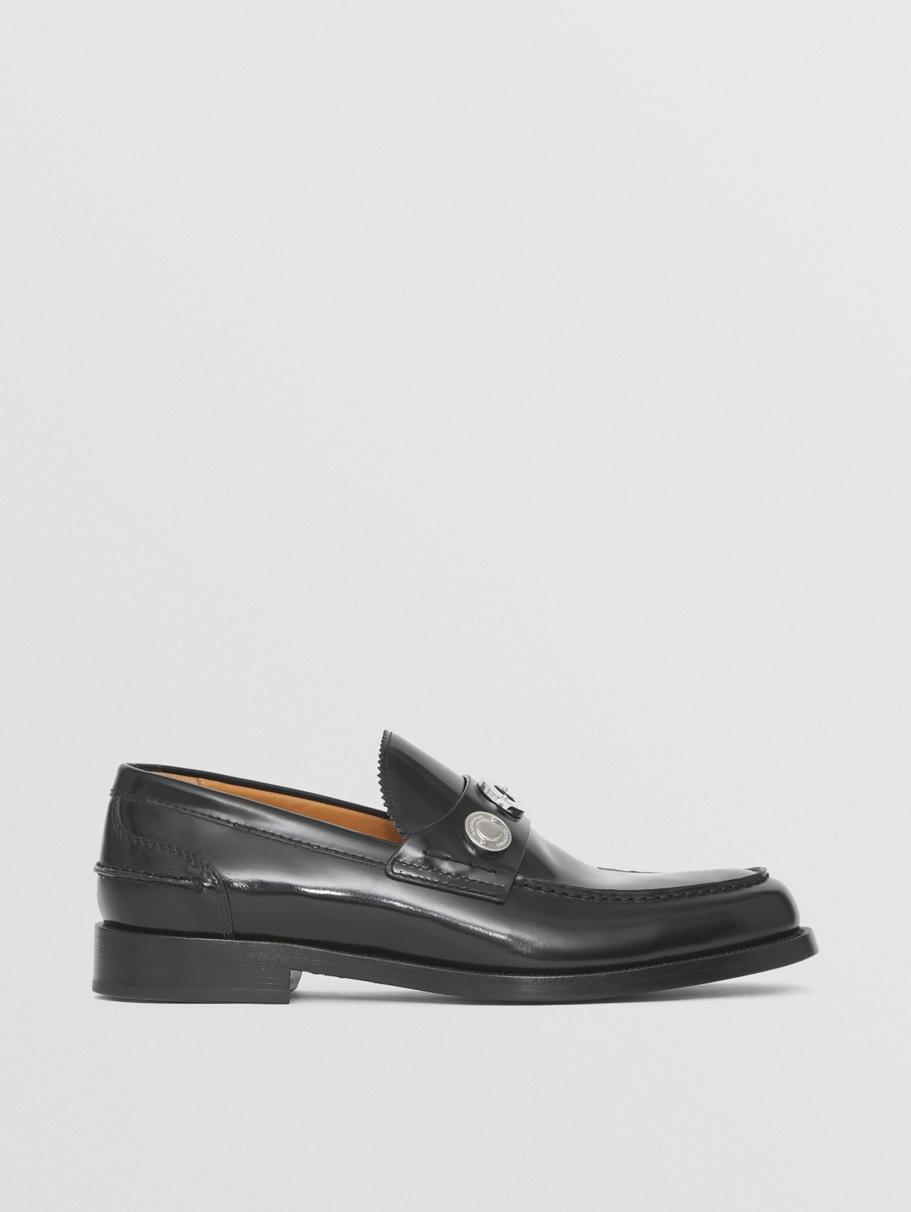 Loafer aus Leder mit Logodetail (Schwarz)