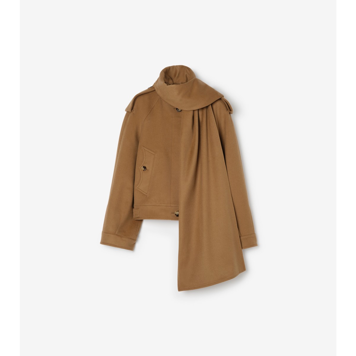  Check Detachable Scarf Jacket