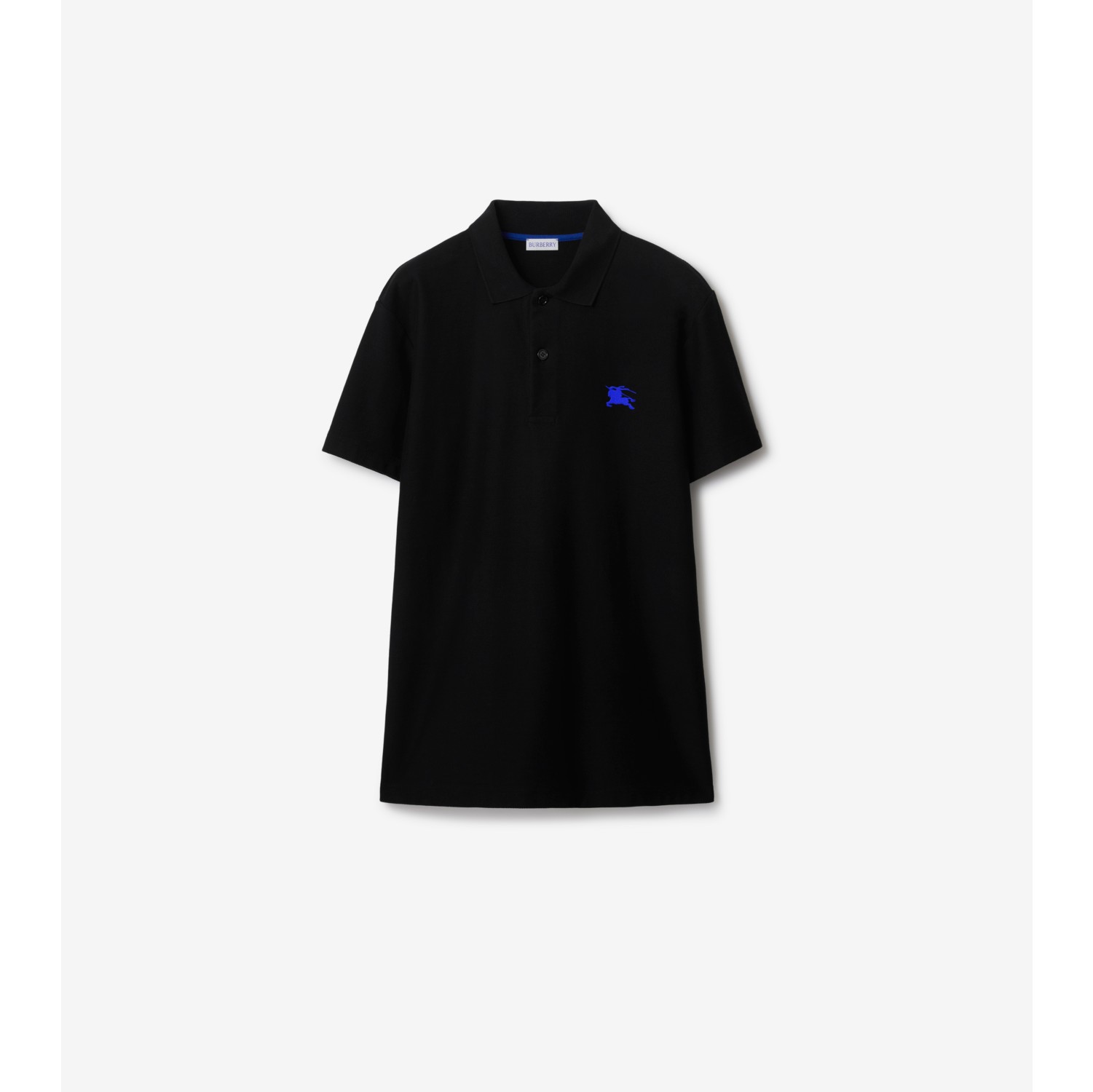 Cotton Polo Shirt in Black Burberry Official