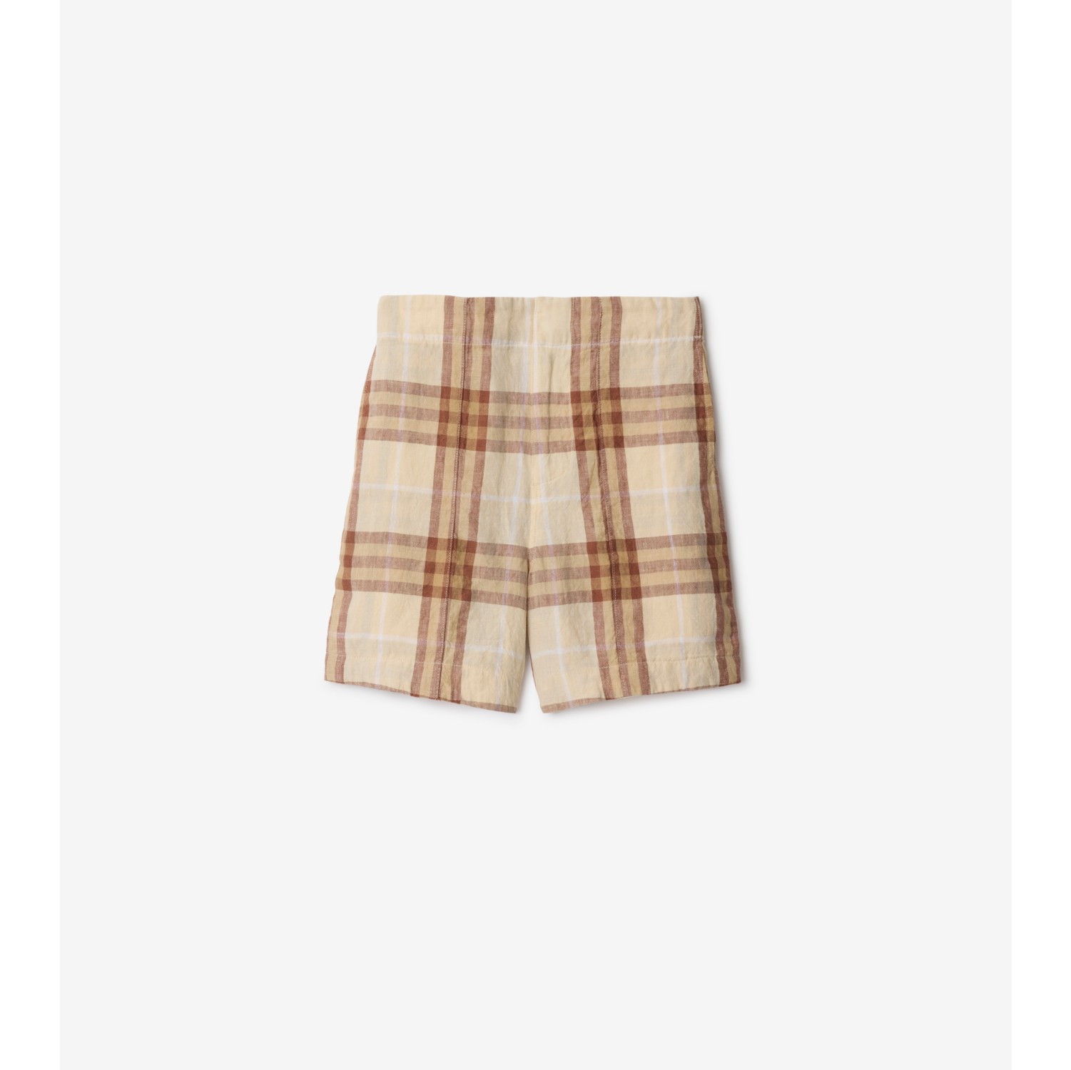 Check Linen Shorts