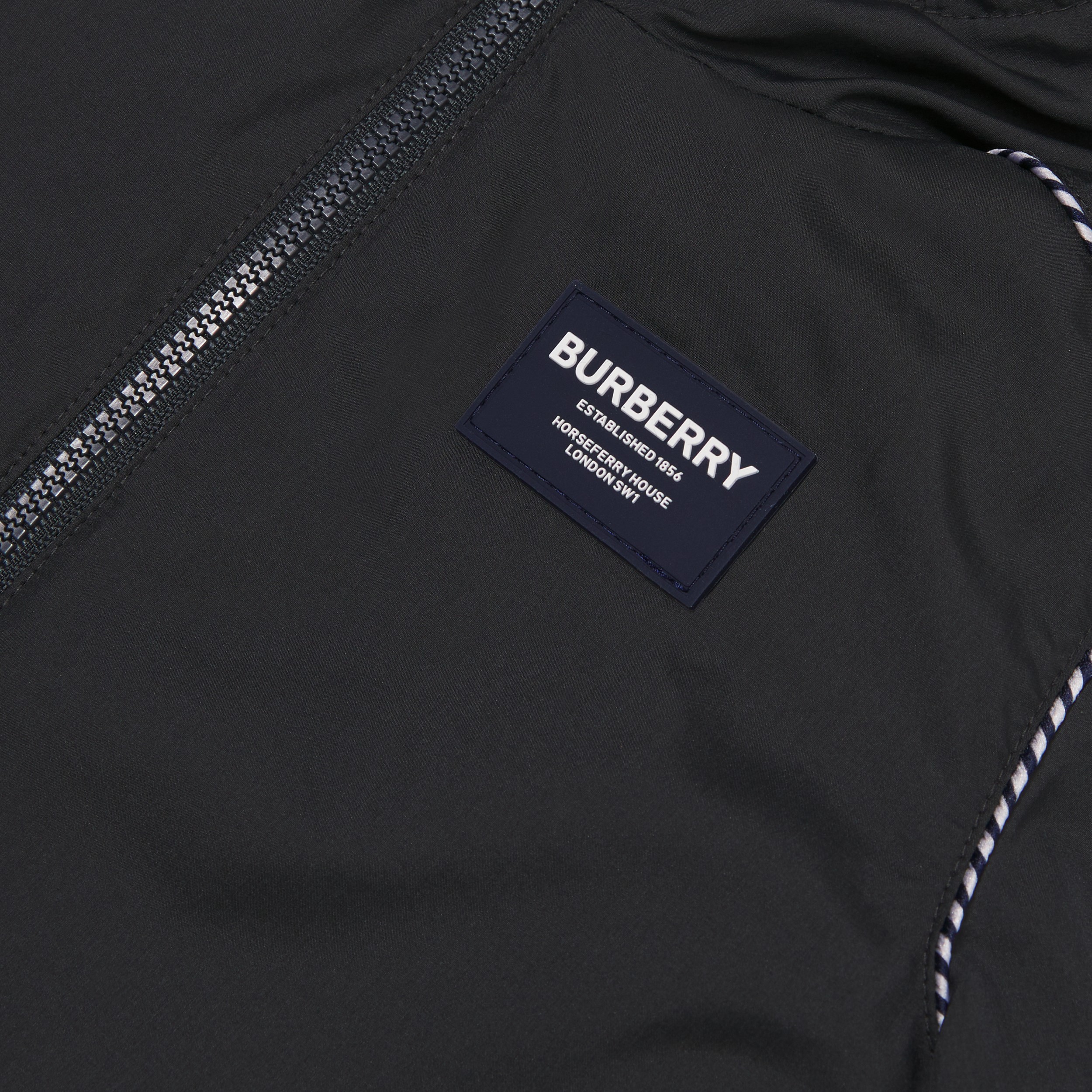 Horseferry Motif Lightweight Hooded Jacket in Midnight - Children | Burberry® Official - 2