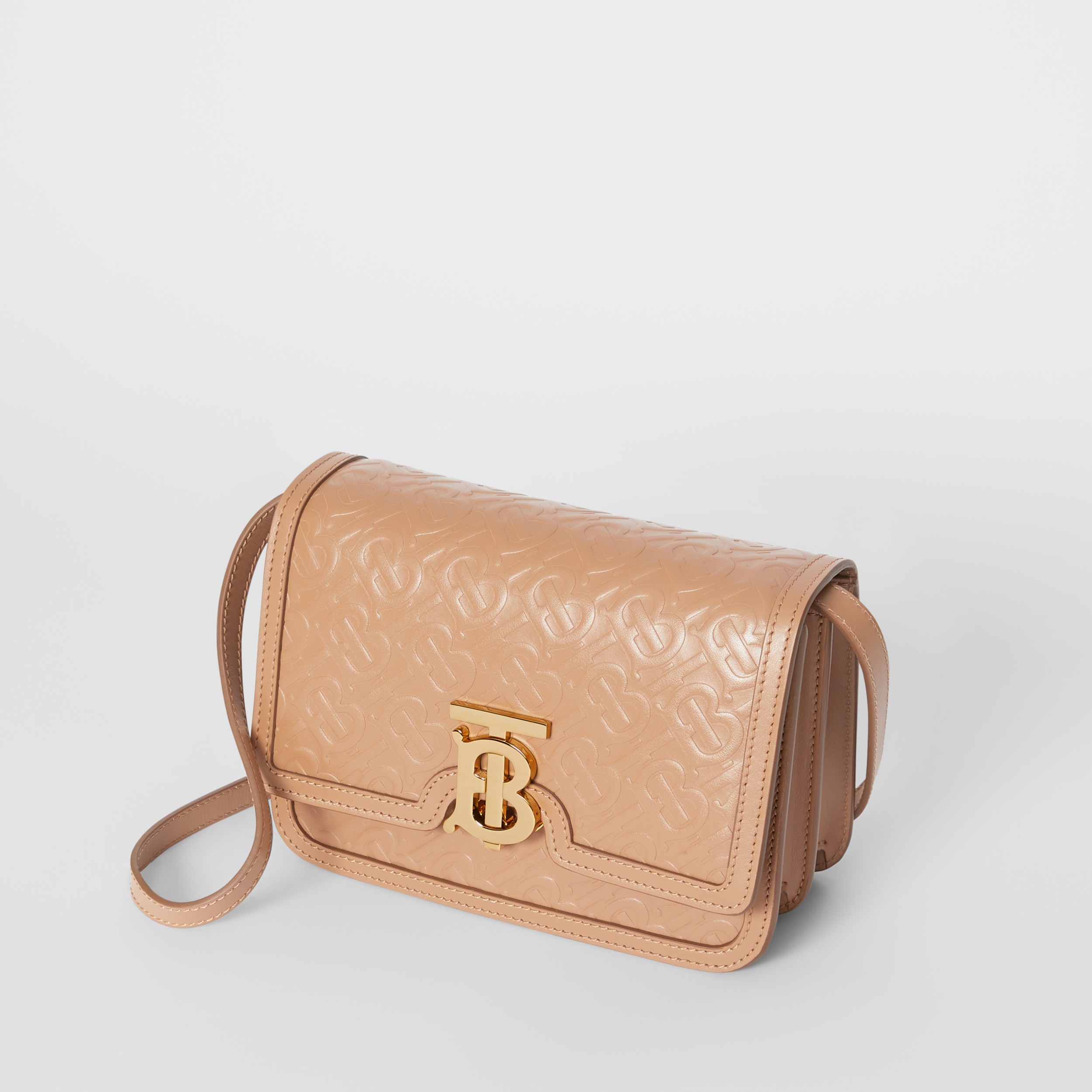 Small Monogram Leather TB Bag in Light Camel - Women | Burberry United States