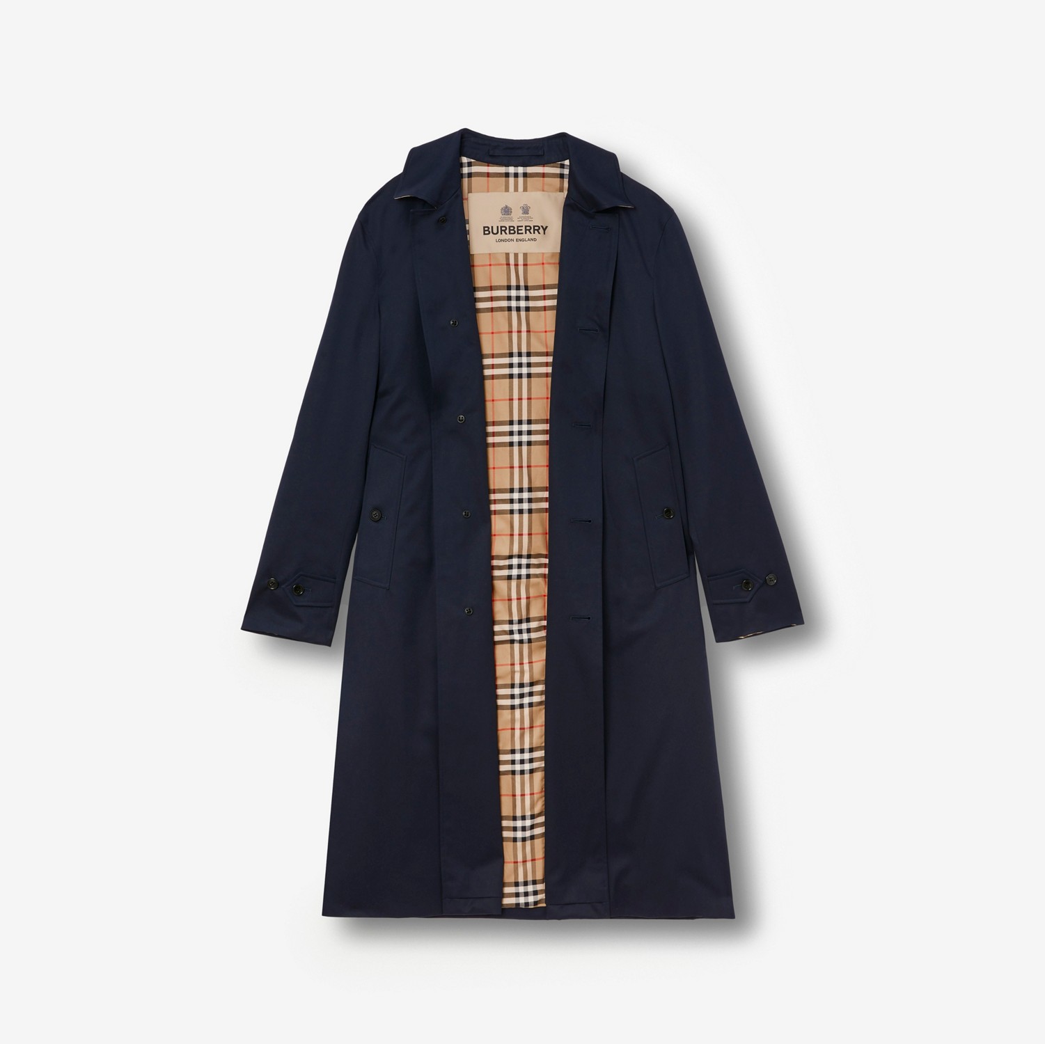 Long Paddington Heritage Car Coat in Coal blue - Men, Cotton Long Paddington Heritage Car Coat in Coal blue - Men, Cotton