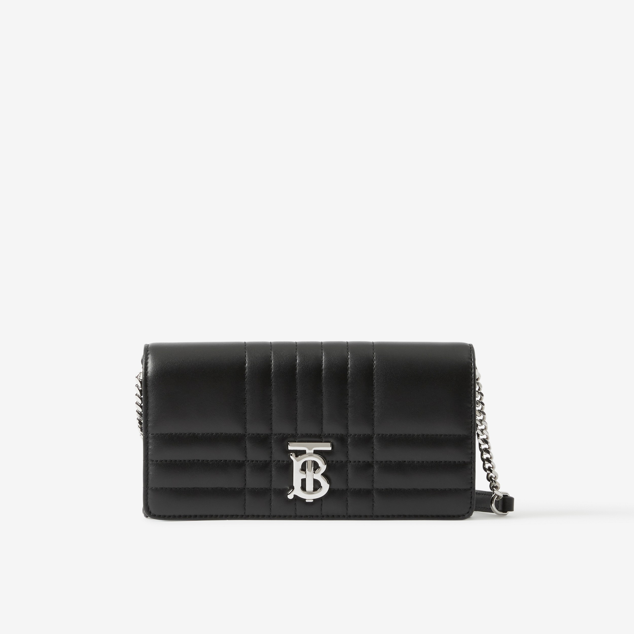 Steppleder-Brieftasche „Lola“ mit abnehmbarem Riemen (Schwarz/palladiumfarben) - Damen | Burberry® - 1