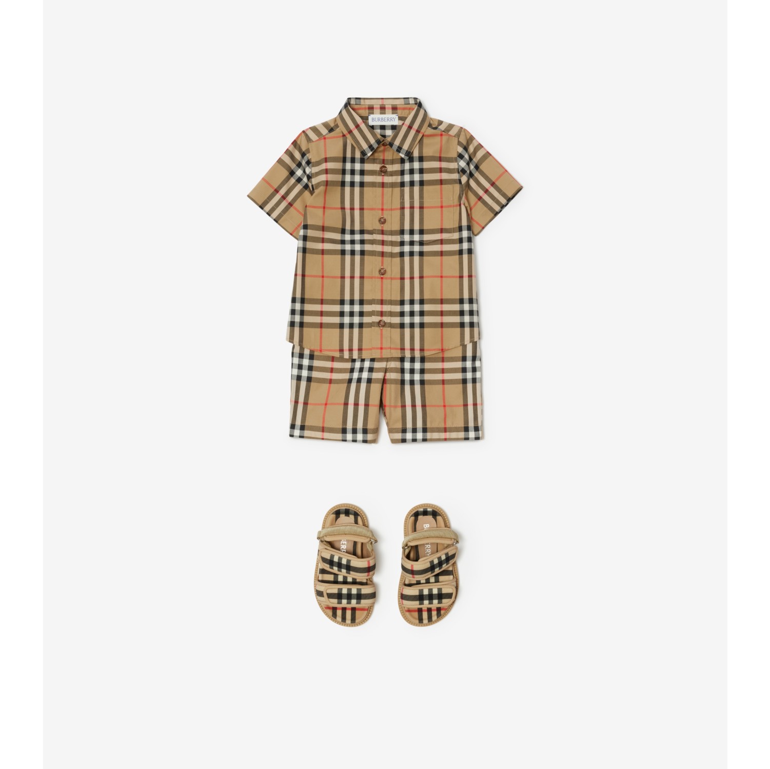 チェック ストレッチコットン シャツ (アーカイブベージュ) | Burberry®公式サイト