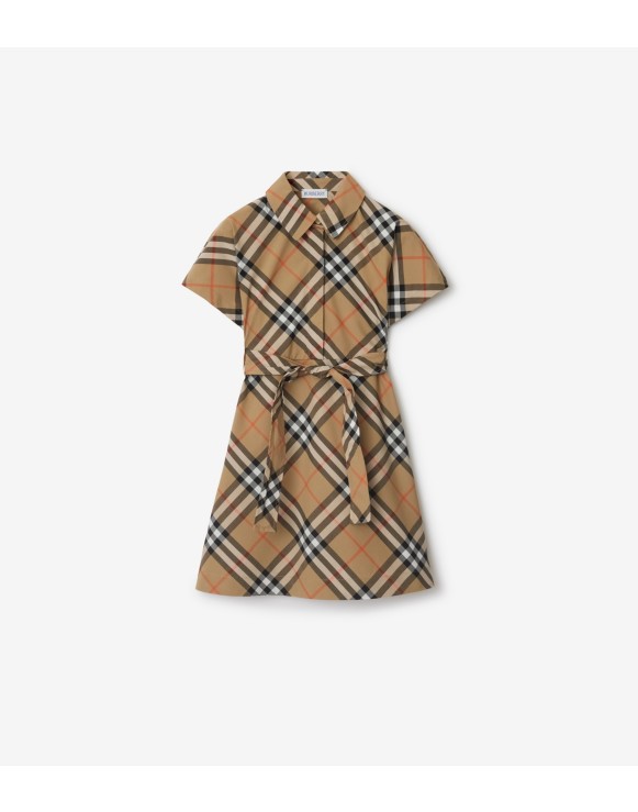 Robe chemise en coton Check