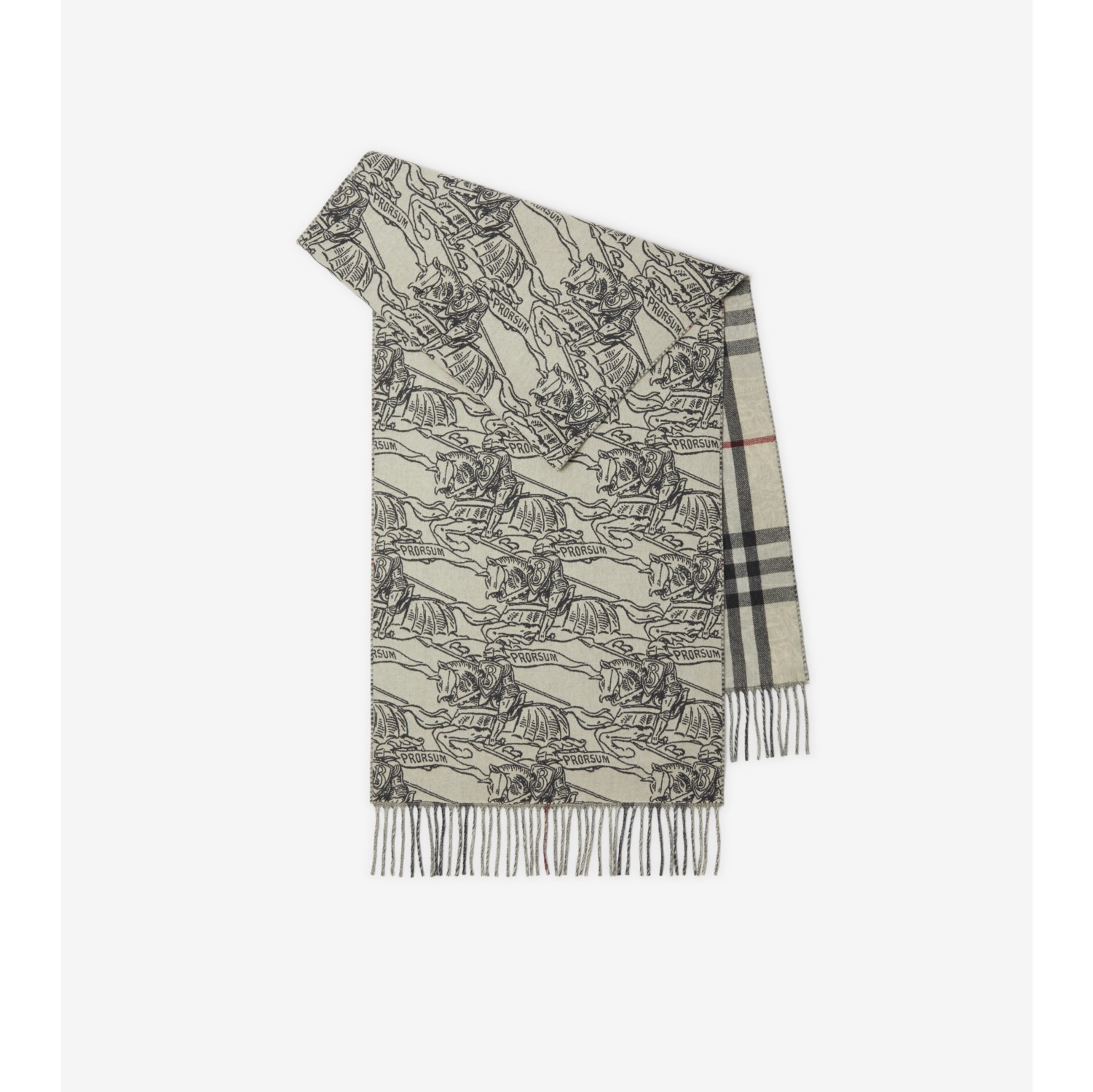 EKD Cashmere Reversible Scarf in Stone
