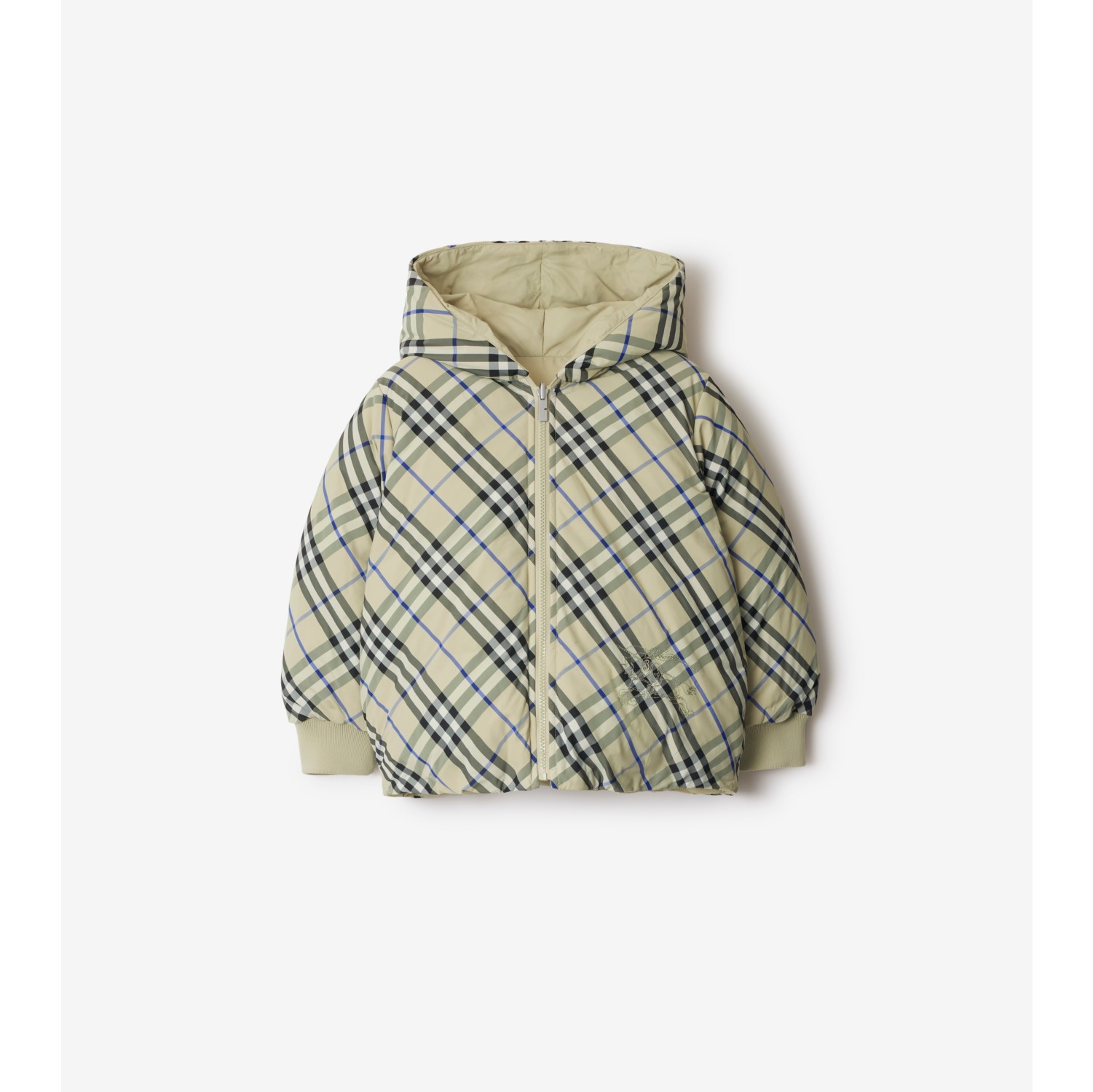 Reversible Check Nylon Puffer Jacket