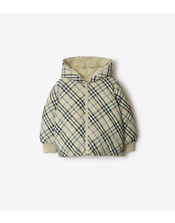 Reversible Check Nylon Puffer Jacket