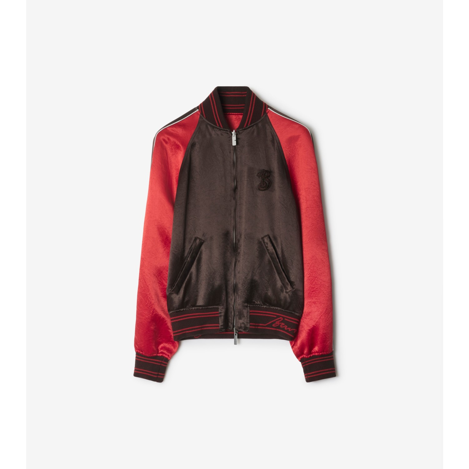 B Snake Satin Bomber Jacket