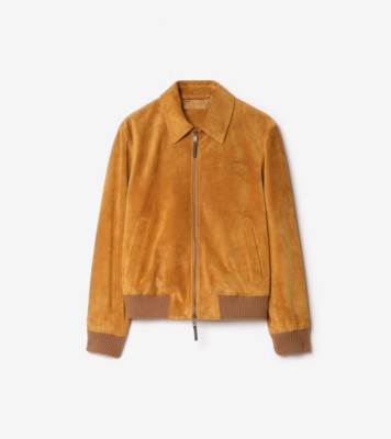 スエード ハリントンジャケット (タン) - メンズ, レザー | Burberry