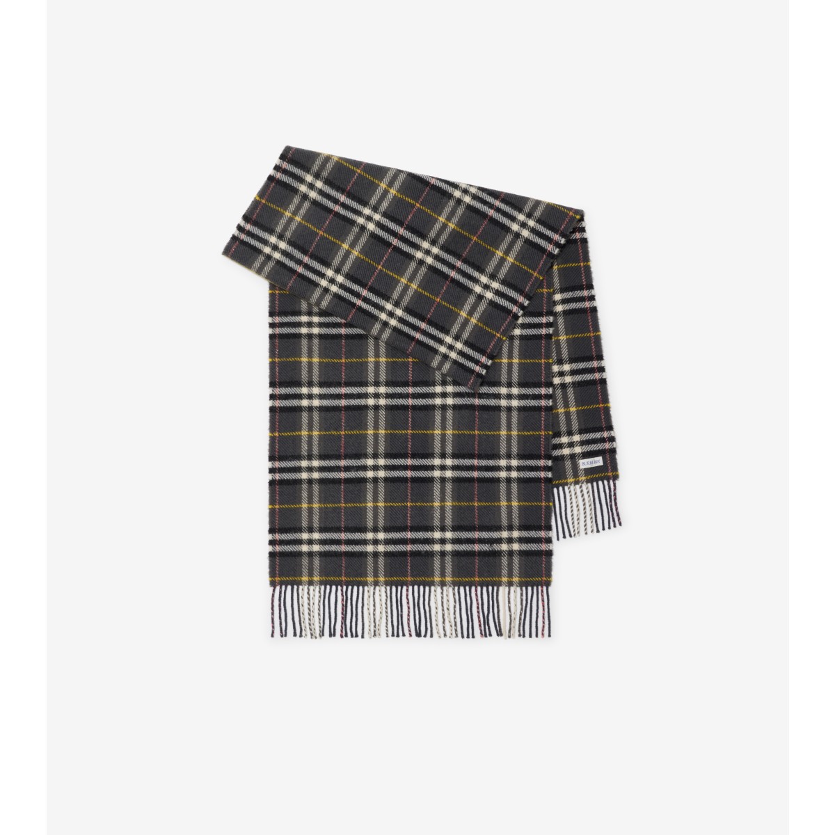 Burberry Check British Wool Scarf In Black