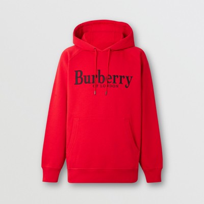 burberry hoodie mens red