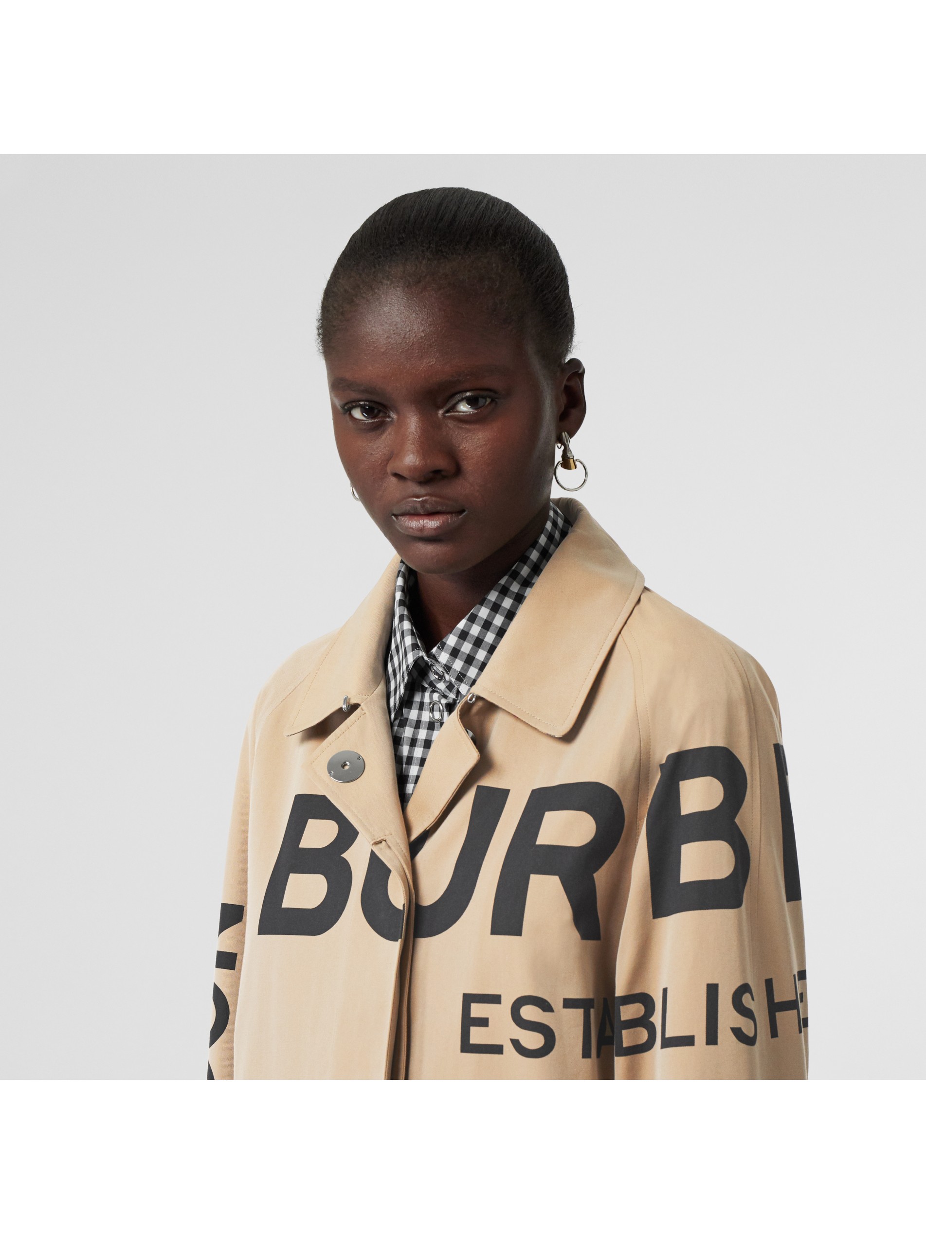 蜜色horseferry 印花棉质嘎巴甸轻便大衣 产品图片71