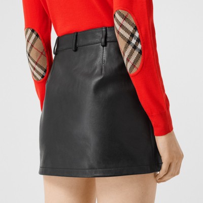 burberry vintage check detail merino wool sweater