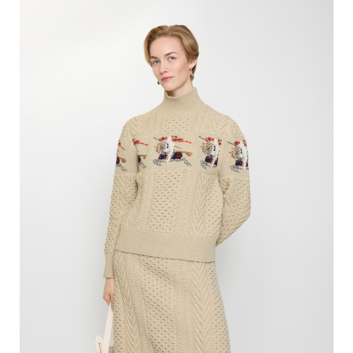  EKD Aran Knit Wool Sweater
