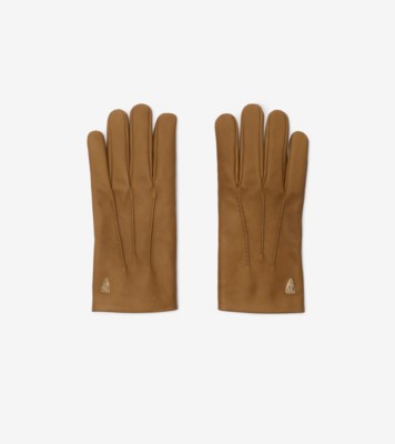 Leather Gloves in Hazel Men Burberry Official