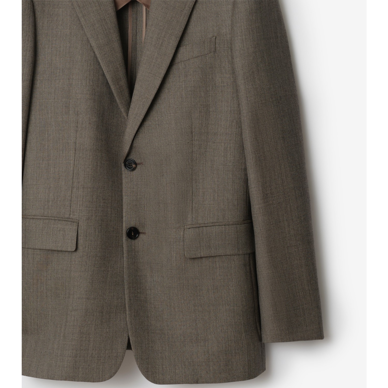 Sharkskin Wool Tailored Jacket in Soil brown/calico beige - Men | Burberry® Official