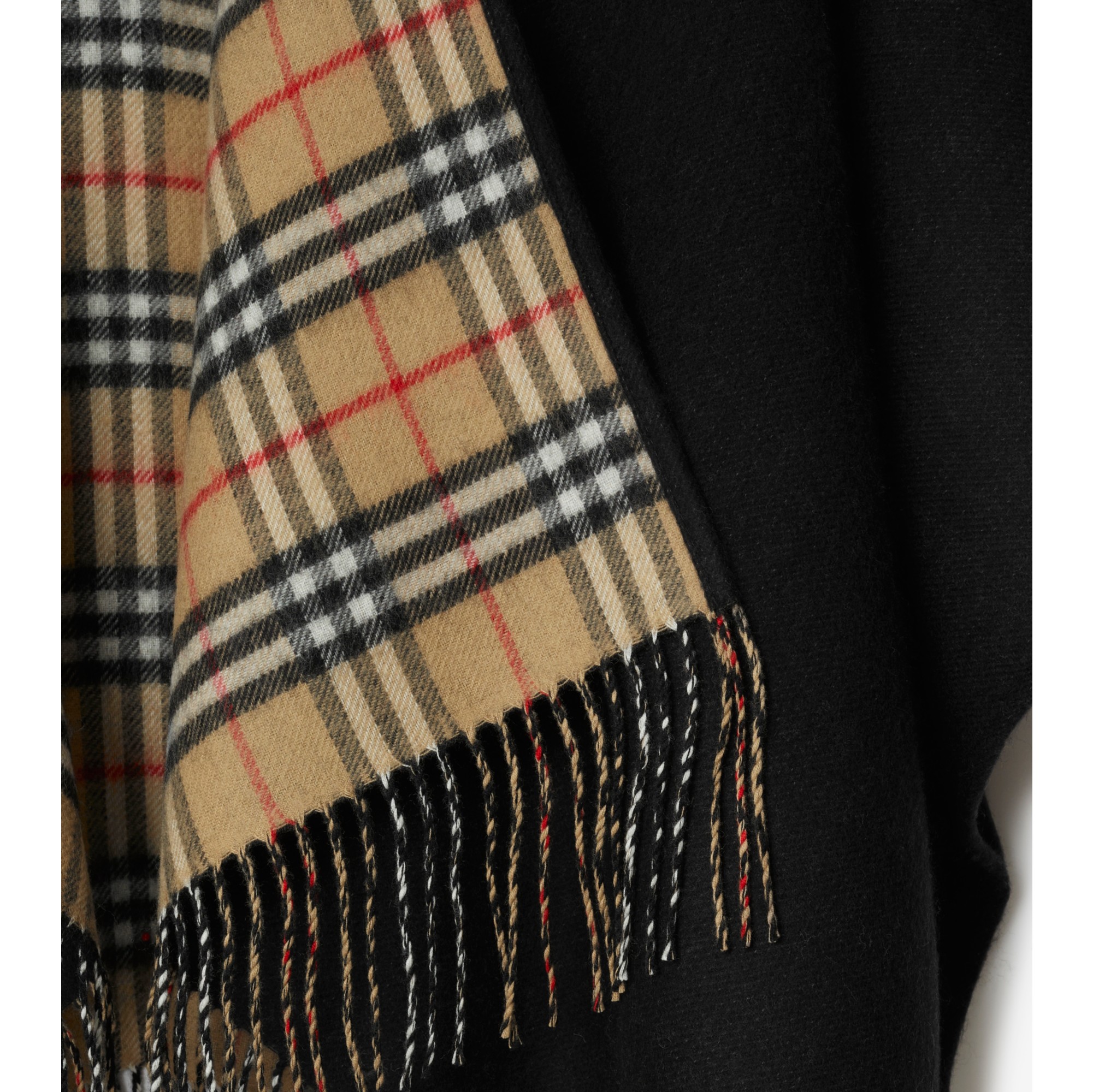 Burberry★素敵！Reversible Camel House Check Wool Cape Shawl NWT BURBERRY CHARLOTTE CAMEL WOOL CHECK REVERSIBLE CAPE