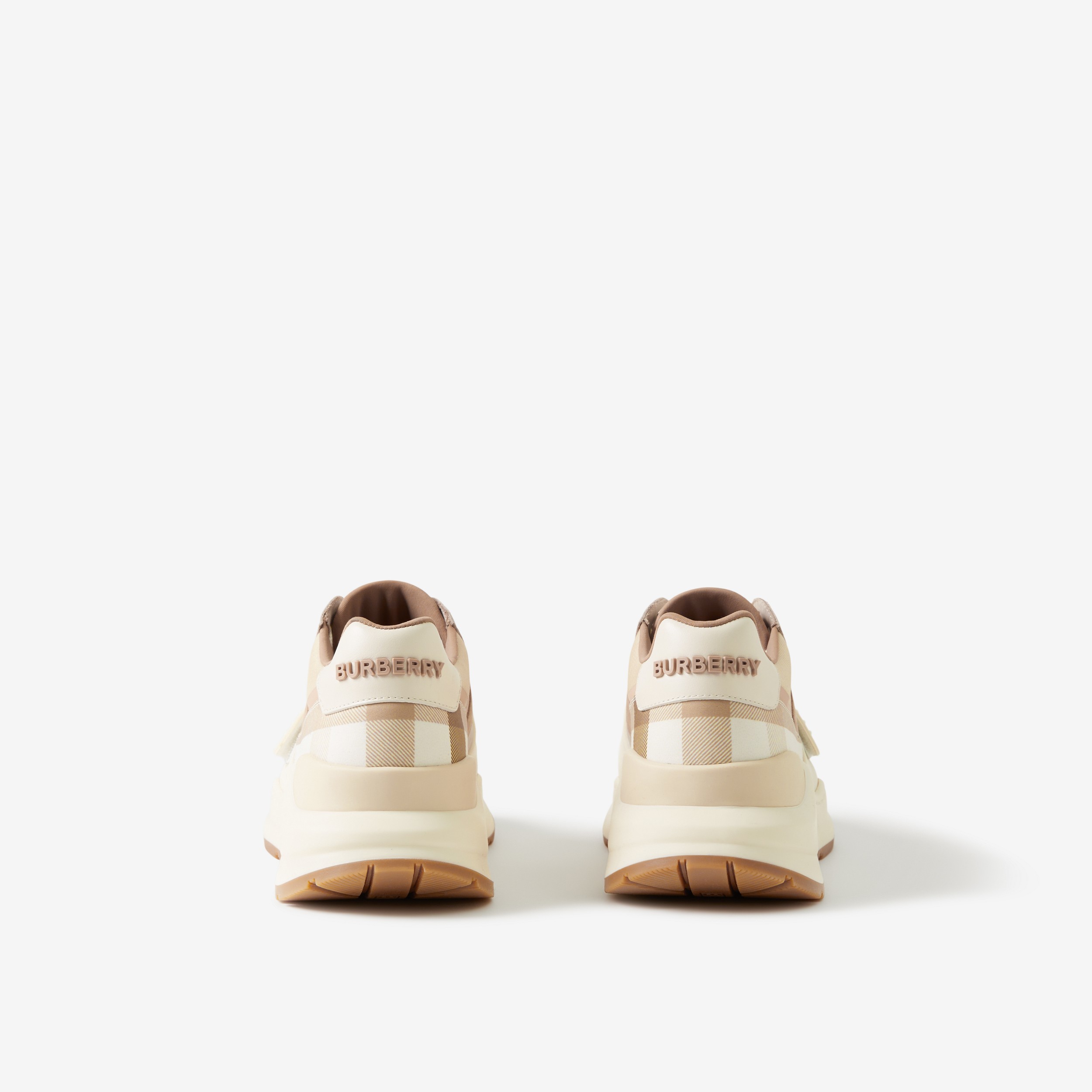 Sneakers en cuir, nylon et Check (Fauve Doux) | Site officiel Burberry® - 3