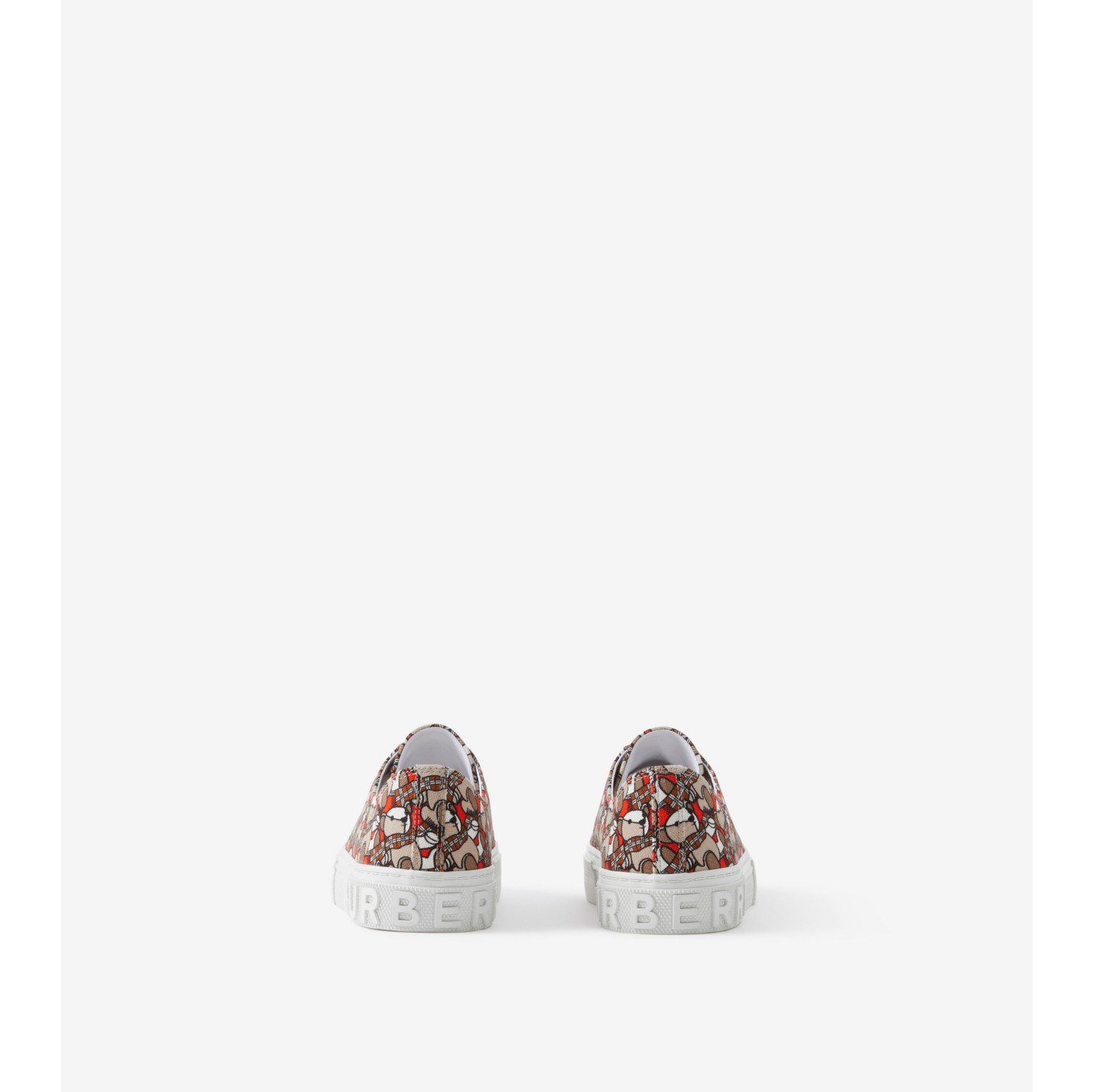 Monogram print cotton lace-up sneakers - Burberry - Girls