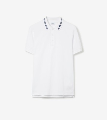 Cotton Polo Shirt in White - Men