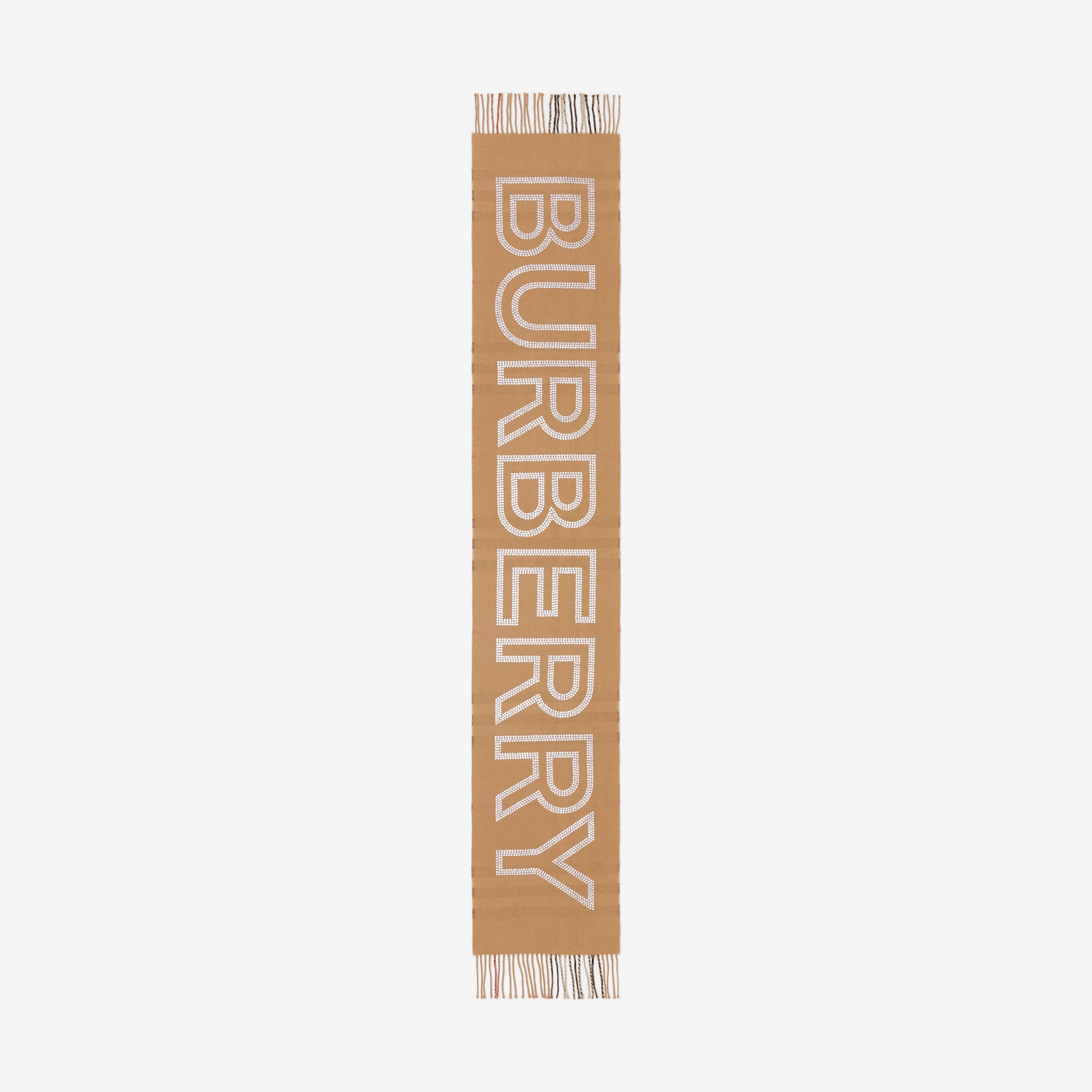 Logo Check Reversible Cashmere Scarf in Archive Beige | Burberry® Official - 2