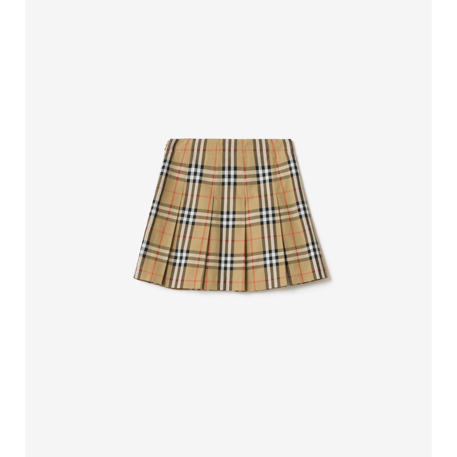 Pleated Check Cotton Twill Skirt - thumbnail 3