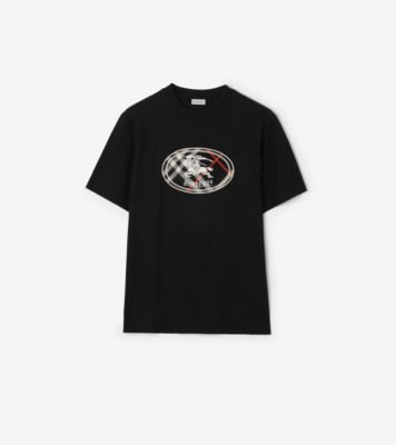 BURBERRY ブラック Tシャツ 10Y 140 ロゴ　チェック　半袖 BURBERRY（バーバリー） メンズ Tシャツ 半袖 チェック切り替え クルー