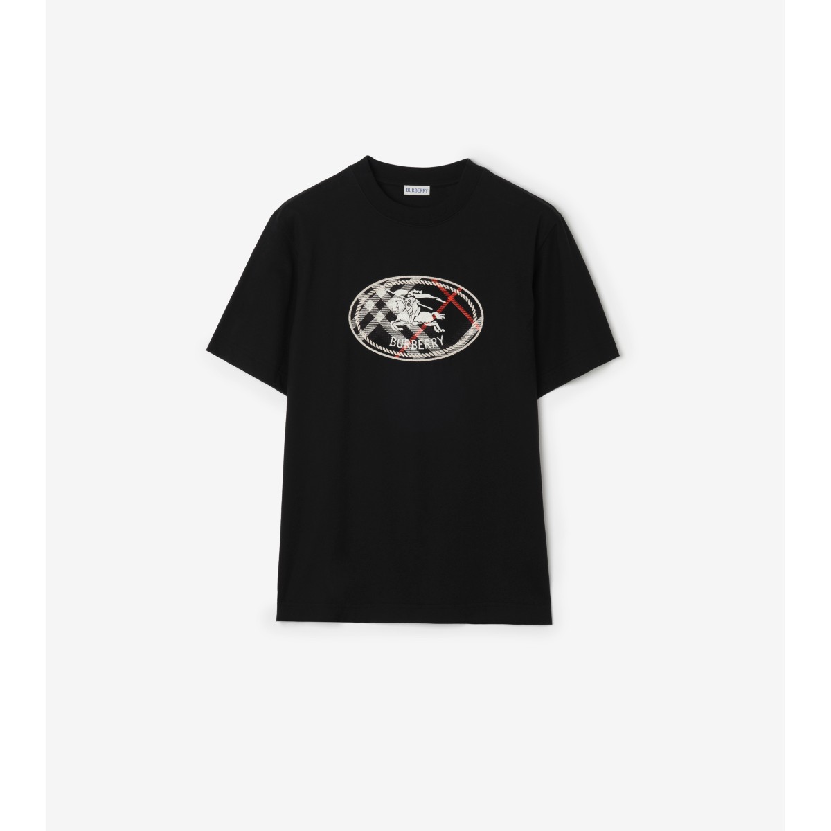  Check Knight Stamp Cotton T-shirt